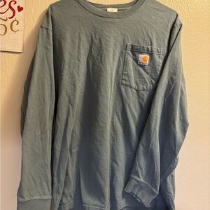 Carhartt Light Blue Shirt with Logo Patch
